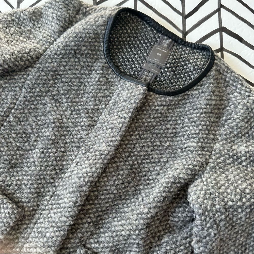 Gap Wool Heathered Look Long Sleeve Unstructured Blazer